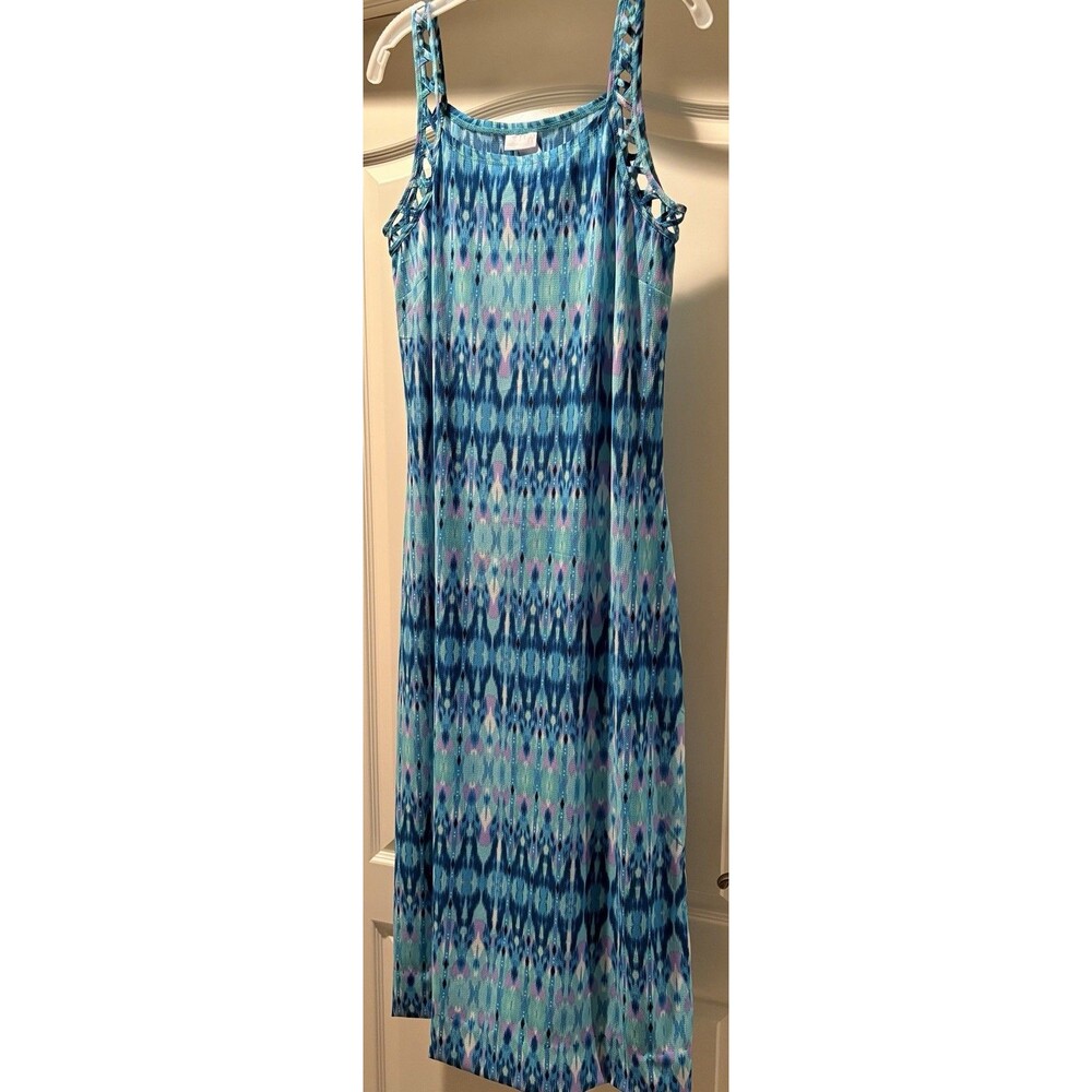 Women's Dotti Dress Size 10 Blue Tie Die Vibe Sleeveless Summer Vintage 90s Boho - Picture 8 of 14